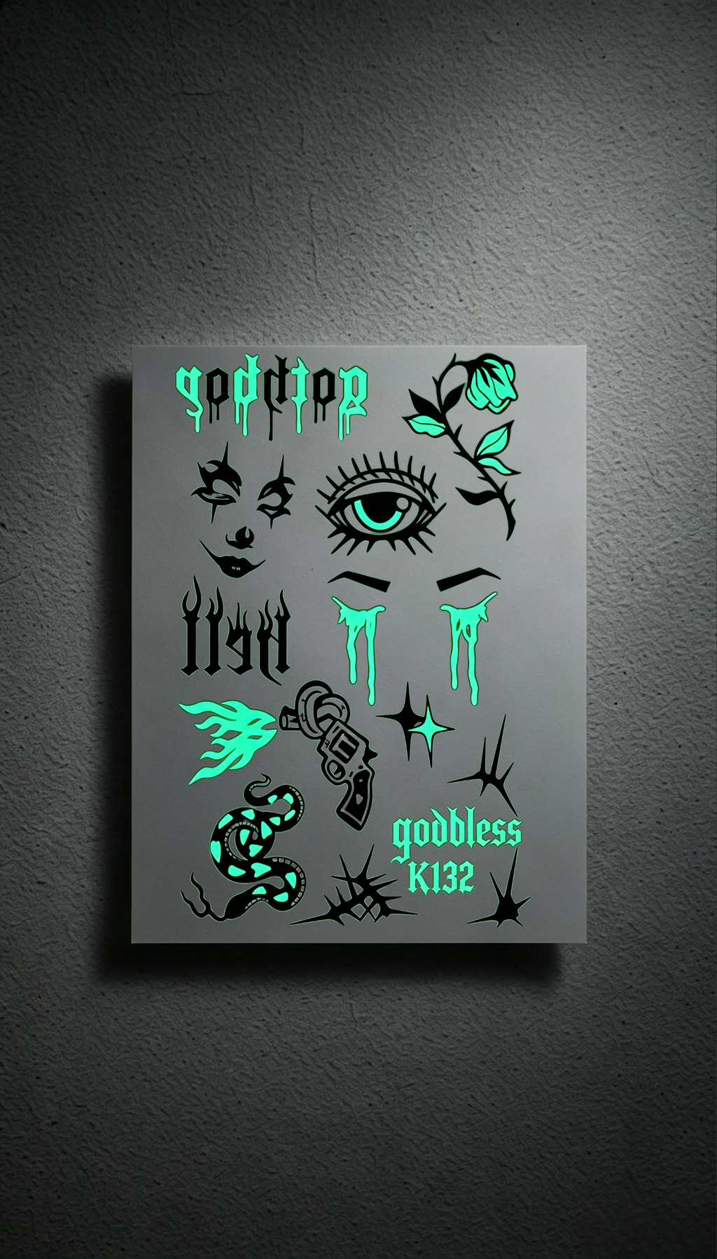 UV Glow | Neon Tears & Flame